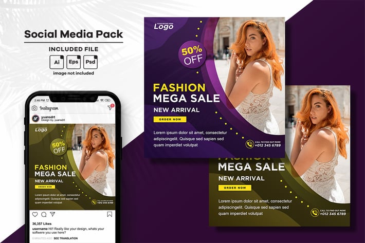 Mega Sale Instagram Post Template