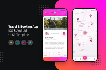 Travel & Booking App iOS & Android UI Kit Template