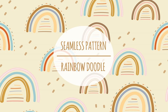 Rainbow Doodle – Seamless Pattern