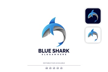 Blue Shark Gradient Logo
