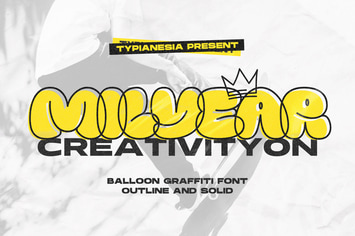 Milyear Solid - Balloon Grafiti Font