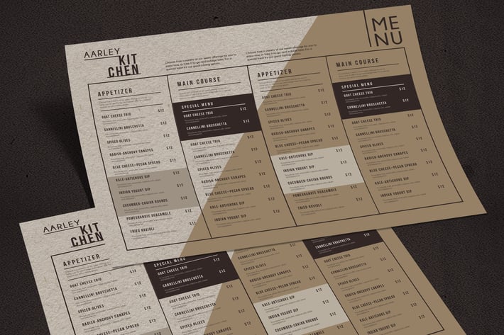 Simple Brown Menu Board