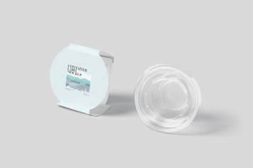 Round Transparent Container Packaging Wrap Mockups