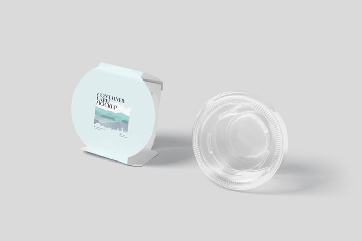 Round Transparent Container Packaging Wrap Mockups