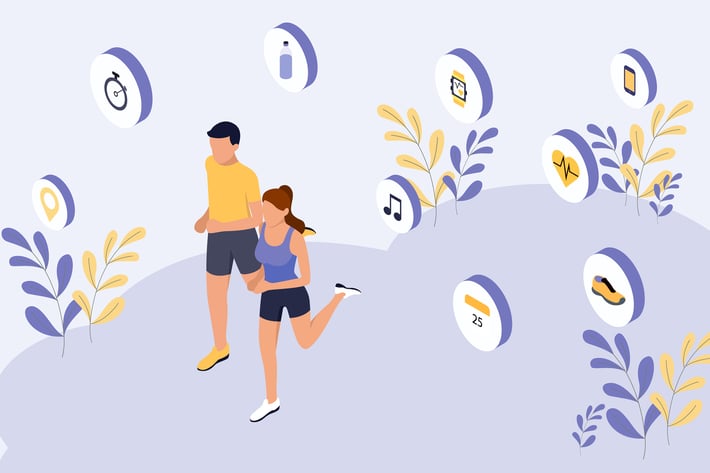 Smart Workout Isometric Illustration