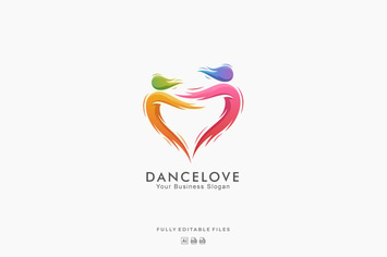 Abstract Dance Love Colorful Logo