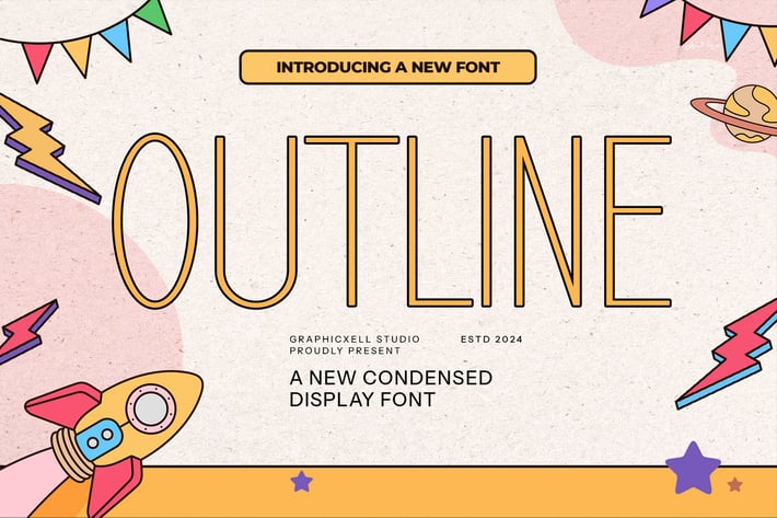 Outline Modern Sans Serif Font