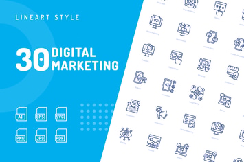 Digital Marketing Line Icons