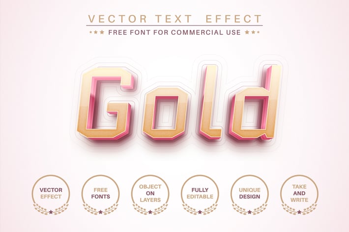 Pink gold - editable text effect,  font style
