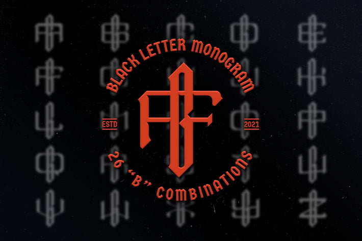 B Black Letter Monogram Logo Vol.3