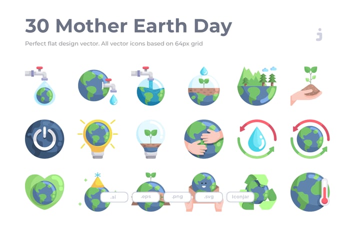 30 Mother Earth Day - Flat