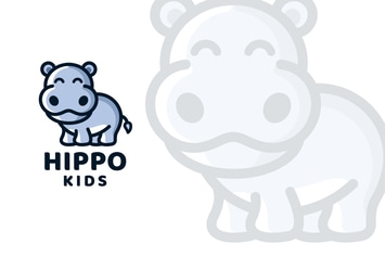 Hippo Kids Logo Template