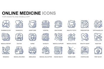 Healthcare and Medical Thin Line Icons