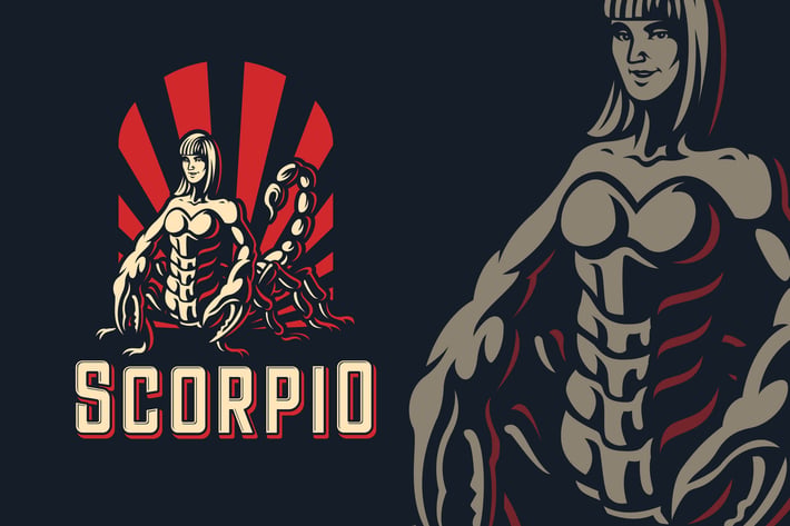 Scorpio Zodiac Sign Logo Template