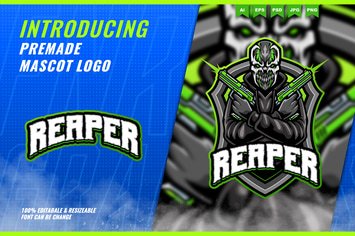 Creepy Shooter Monster - Mascot Esport Logo Templa