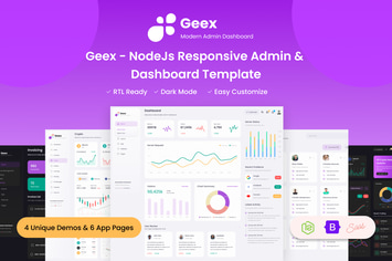 Geex - NodeJs Responsive Admin & Dashboard Templat