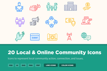 20 Local & Online Community Icons