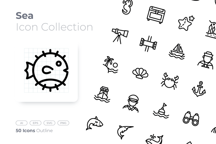 Sea Outline Icon