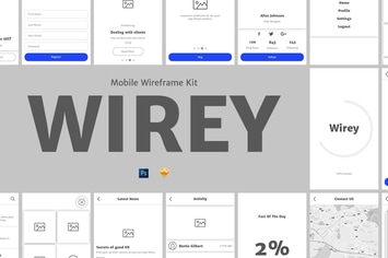 Wirey Mobile Wireframe Kit 