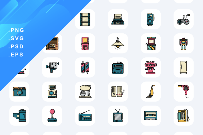 Retro Electronics Icons