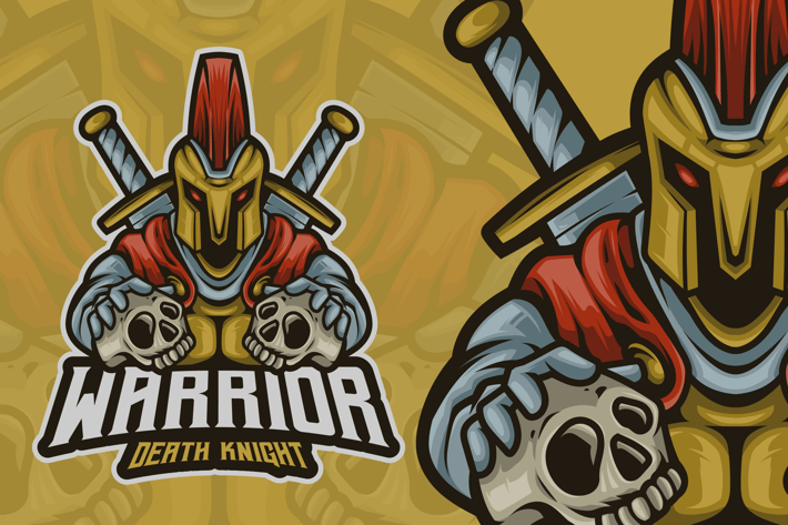 Warrior Death Knight Mascot Logo