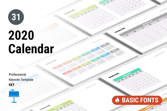 Calendar 2020 for Keynote