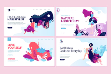 Set of Beauty Web Page Design Templates