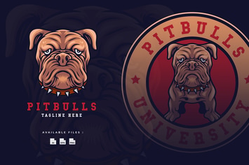 Pitbull Mascot Logo