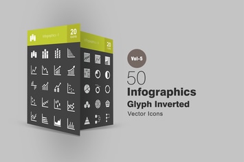 40 Infographics Glyph Inverted Icons