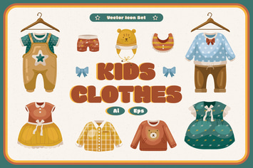 Kids Clothes Icon Illustration