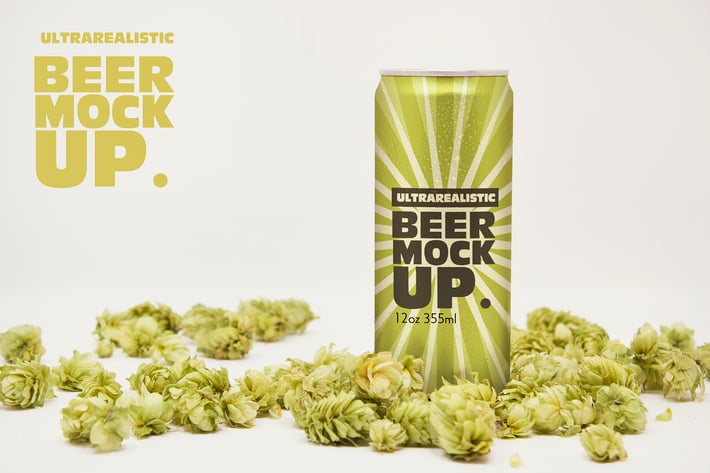 Front 12oz Beer Can Mockup