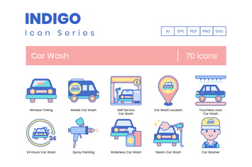 70 Car Wash Icons