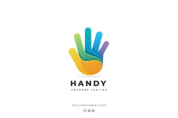 Hand Color Gradient Logo