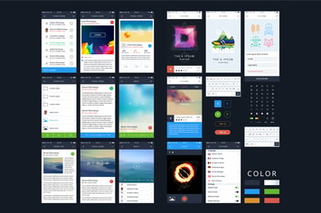 Vector GUI Template. UI Kit.