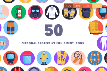 50 Personal Protective Equipment Icons