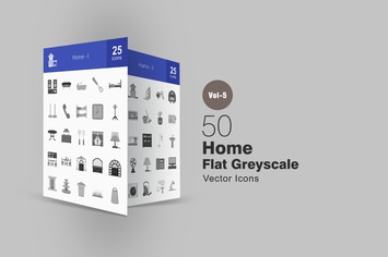 50 Home Greyscale Icons