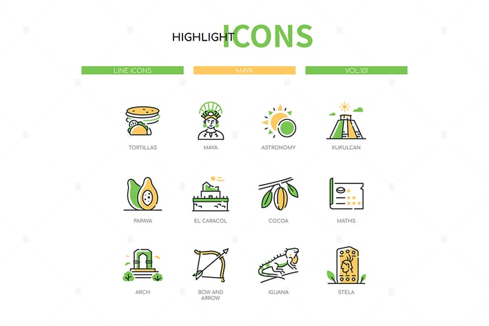 Maya - Modern Line Design Style Icons Set