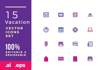 15 Vacation vector icons