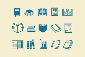 15 Book Magazine Icons