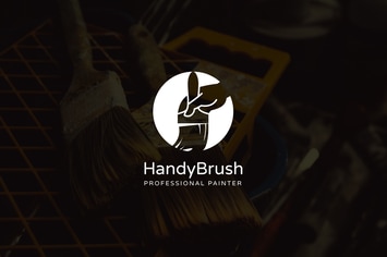 HandyBrush : Negative Space Paint Service Logo