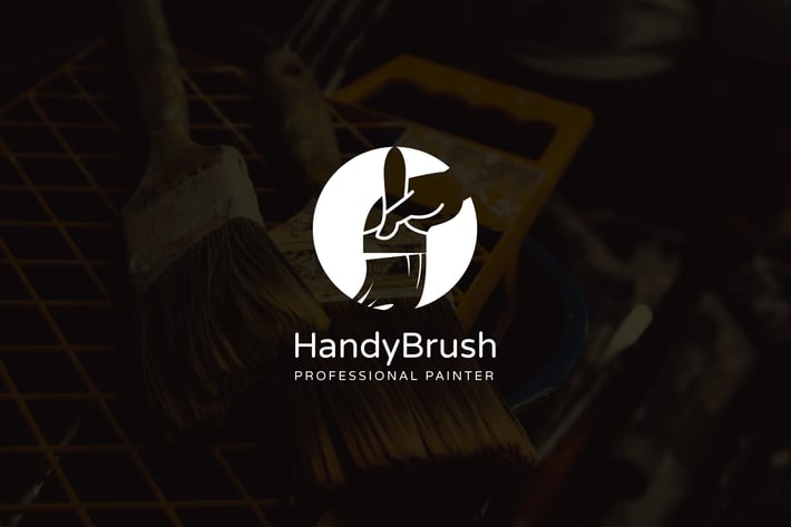 HandyBrush : Negative Space Paint Service Logo