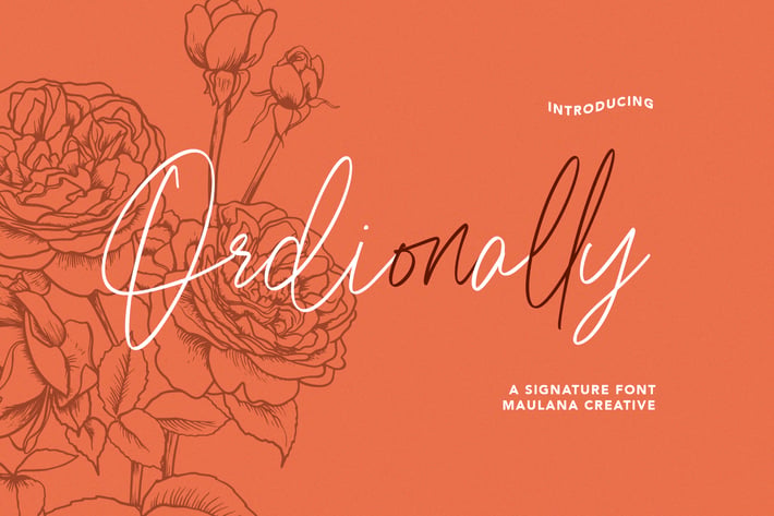 Ordionally Signature Font