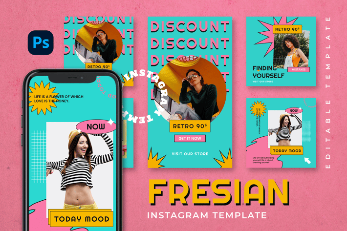 Fresian - Retro Instagram Stories and Post