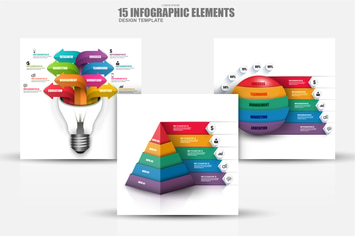 Abstract 3D Business Infographic Elements