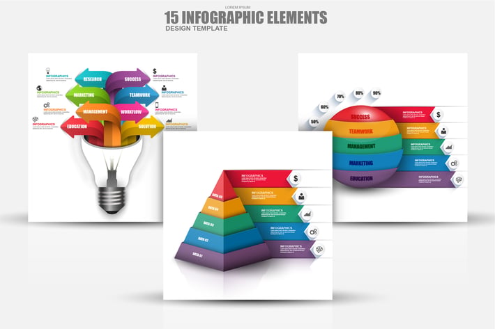 Abstract 3D Business Infographic Elements