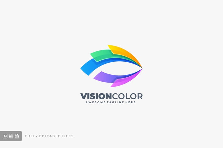 Vision Eye Color Gradient Logo template