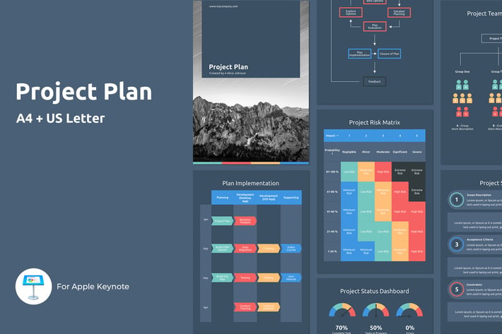 Project Plan - A4 Vertical Keynote Template 