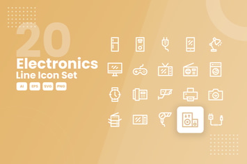20 Electronics Line Icon Set