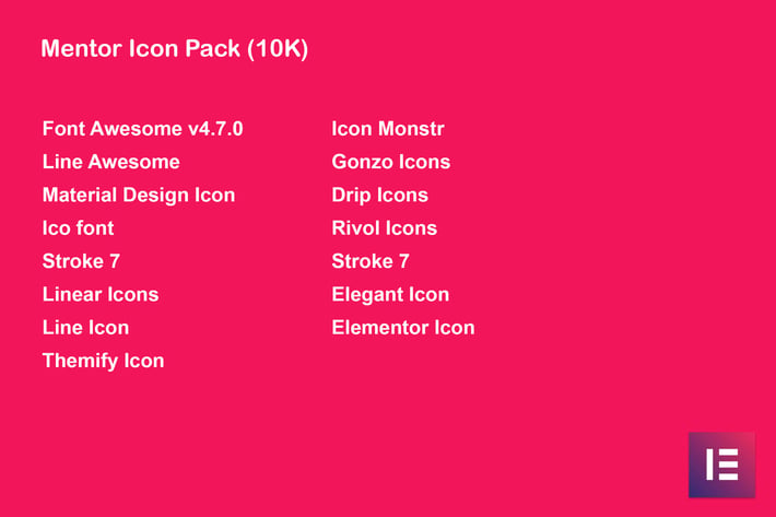 Mentor Icon Pack for Elementor Page Builder