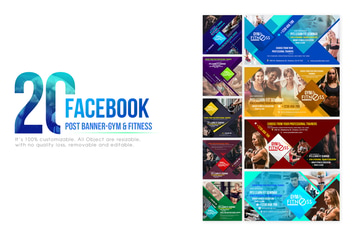 20 Facebook Post Banner - Fitness & Gym